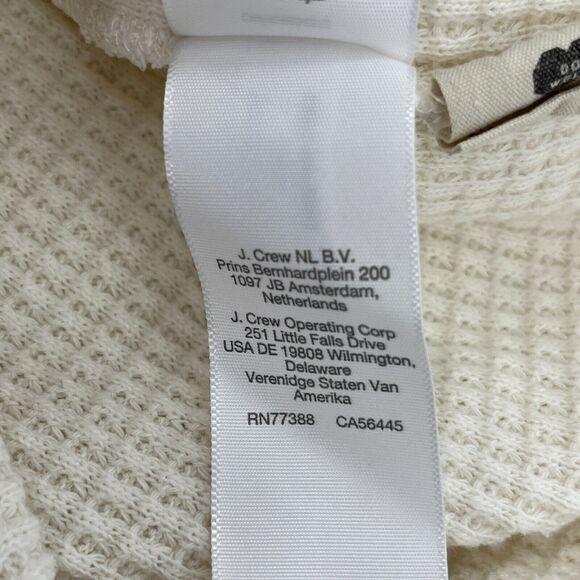 Madewell Mockneck Waffle Knit Top Womens S Ivory Long Sleeve Pullover Thermal - Picture 11 of 13